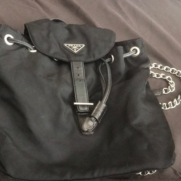 prada mini backpack with chain
